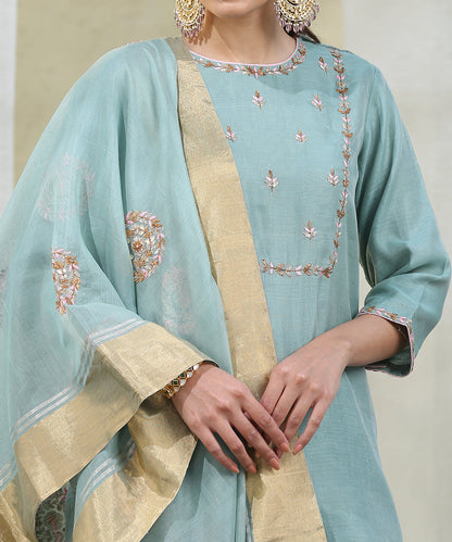 Handloom_Powder_Blue_Fully_Stitched_Suit_Set_With_Matching_Dupatta_WeaverStory_06