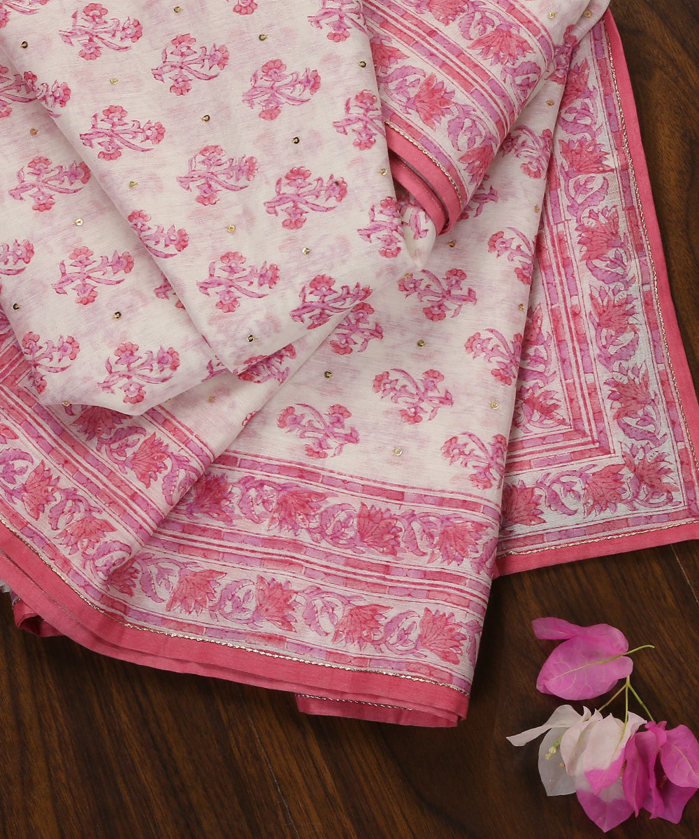 Pink_Handloom_Handblocked_Chanderi_Dupatta_With_Hand_Embroidered_Sequin_WeaverStory_01