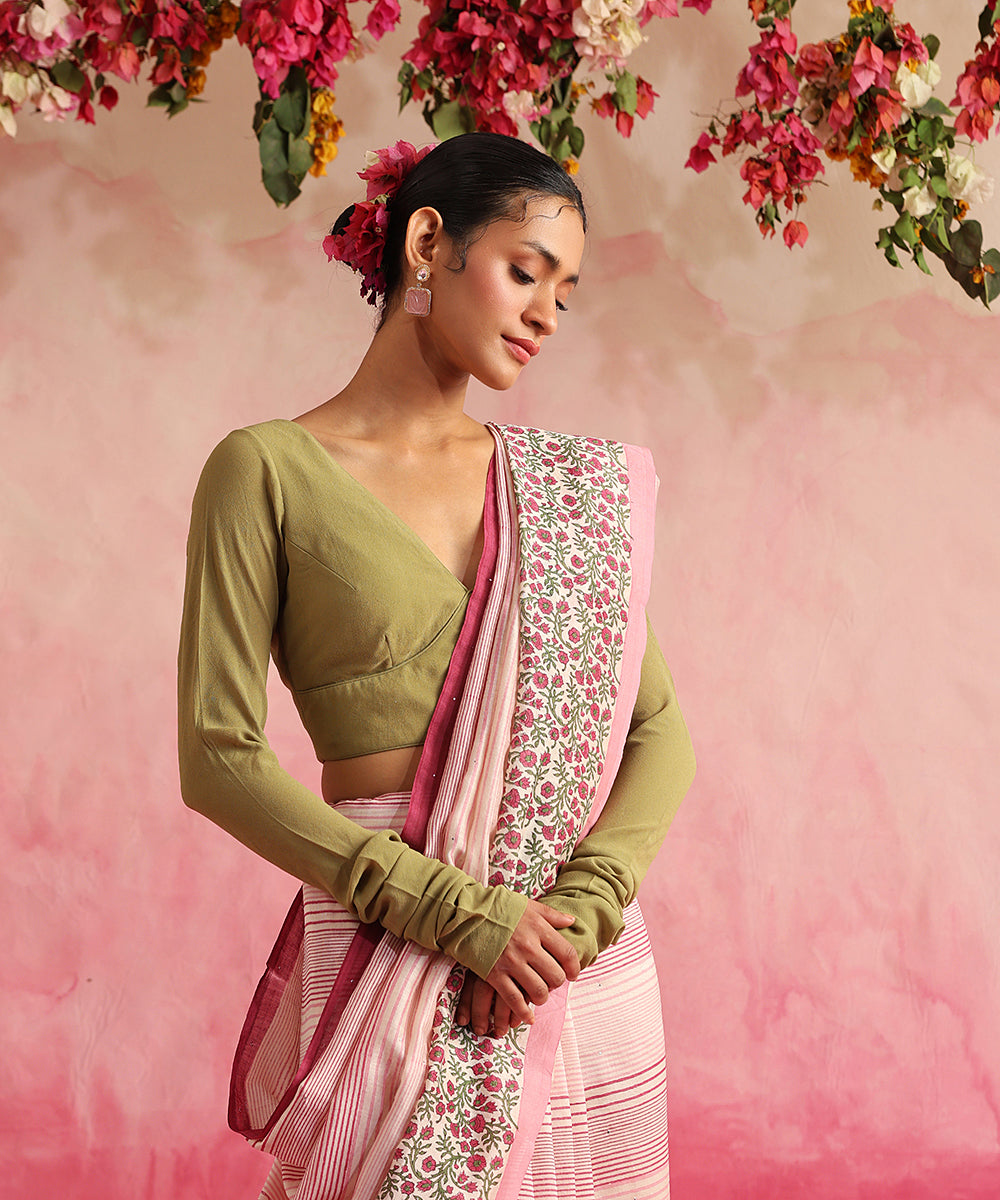 Handloom_Green_Crepe_Georgette_Blouse_WeaverStory_01