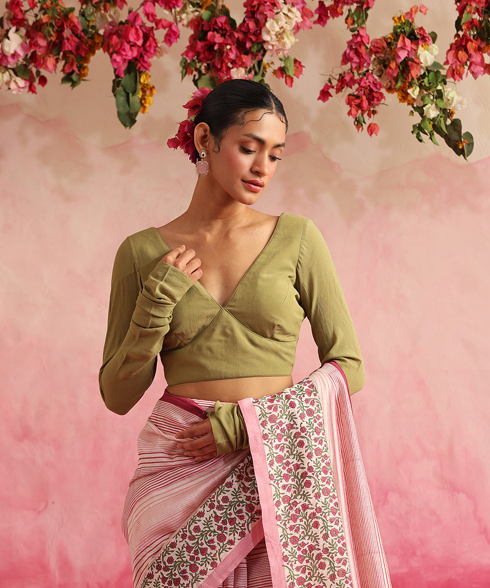 Handloom_Green_Crepe_Georgette_Blouse_WeaverStory_02
