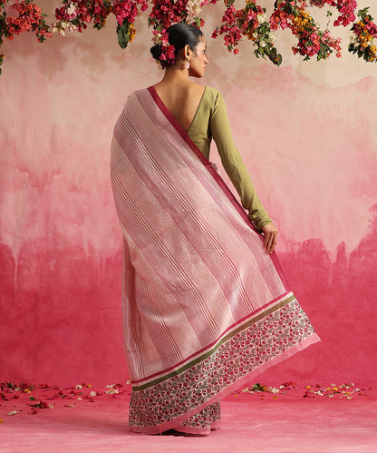 Handloom_Pink_Chanderi_Saree_With_Floral_Hand_Block_Print_WeaverStory_03