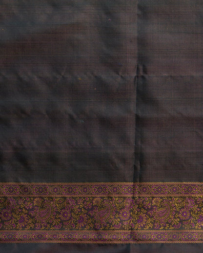 Coke_Brown_Handloom_Reshmi_Gulaab_Booti_Tanchoi_in_Pure_Katan_Silk_WeaverStory_05