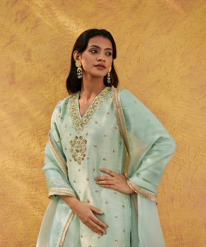 Sage_Green_Hand_Embroidered_Pure_Silk_Kurta_With_Brocade_Cigarette_Pants_And_Dupatta_WeaverStory_05