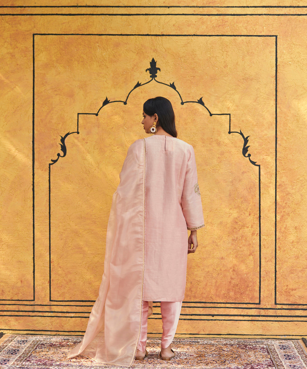 Light_Pink_Hand_Embroidered_Pure_Silk_Kurta_With_Tulip_Pants_And_Dupatta_WeaverStory_03