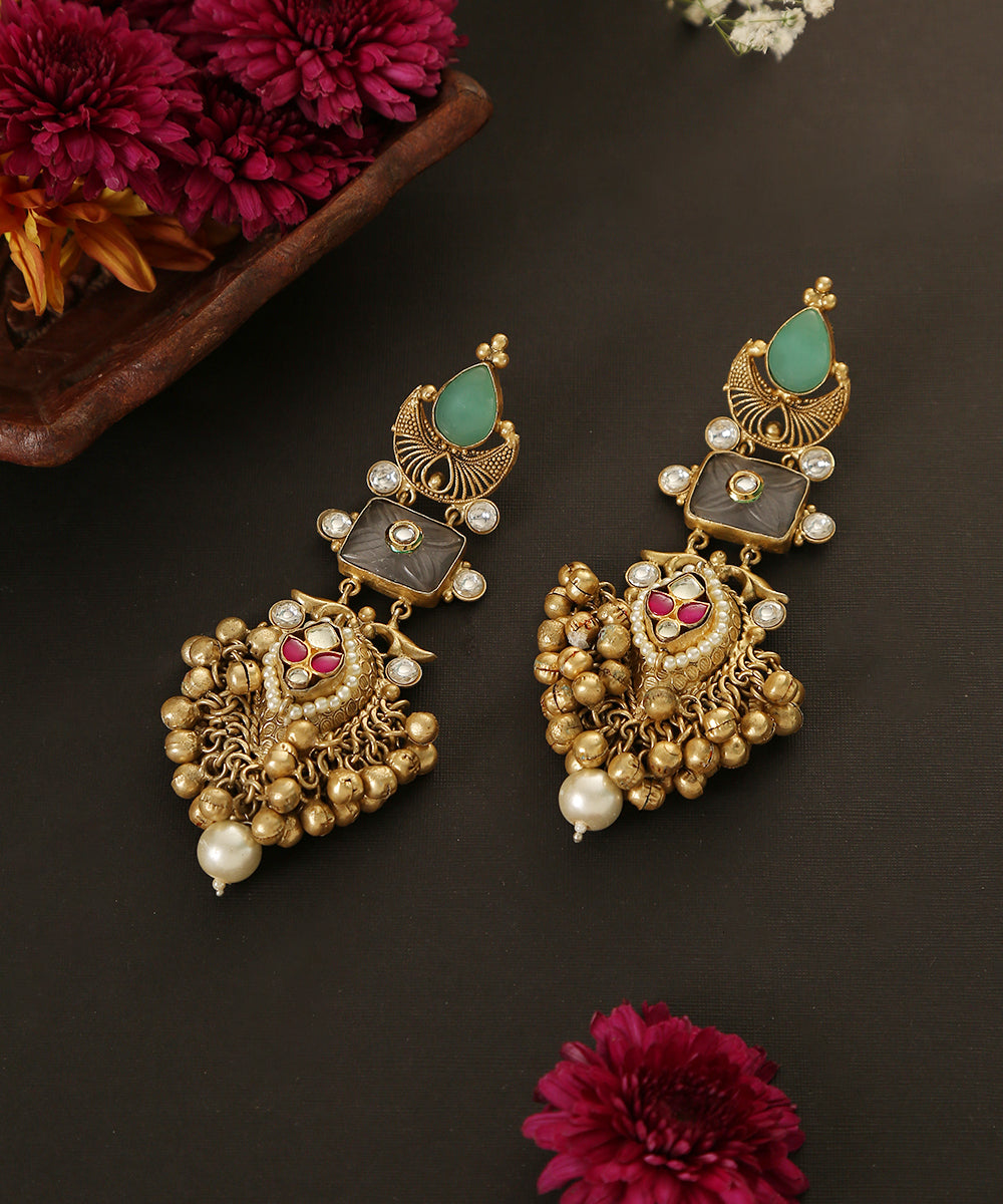 Aadrika_Handcrafted_Earrings_With_Pearls_And_Stones_WeaverStory_01