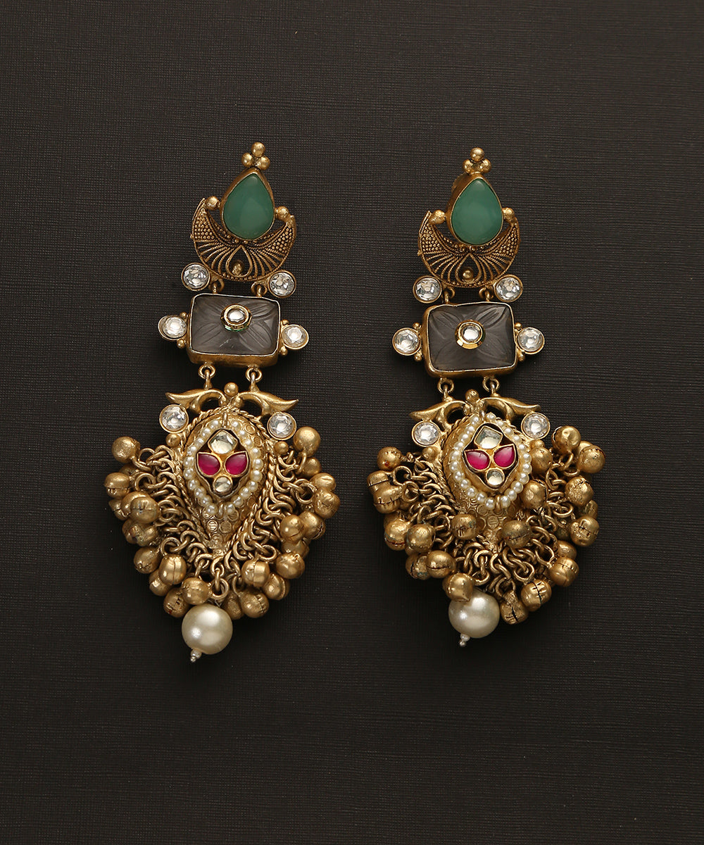 Aadrika_Handcrafted_Earrings_With_Pearls_And_Stones_WeaverStory_02