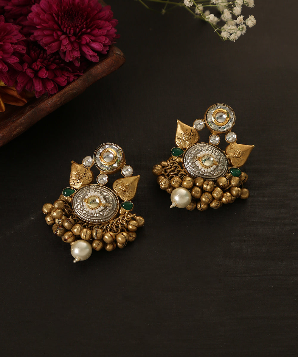 Hasini_Handcrafted_Earrings_With_Pearls_And_Ghungroos_WeaverStory_01