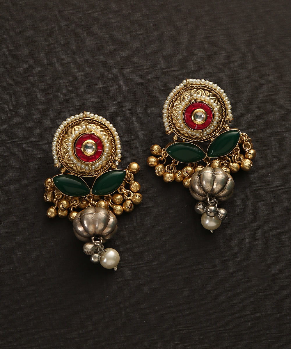 Antara_Handcrafted_Earrings_With_Pearls_And_Stones_WeaverStory_02