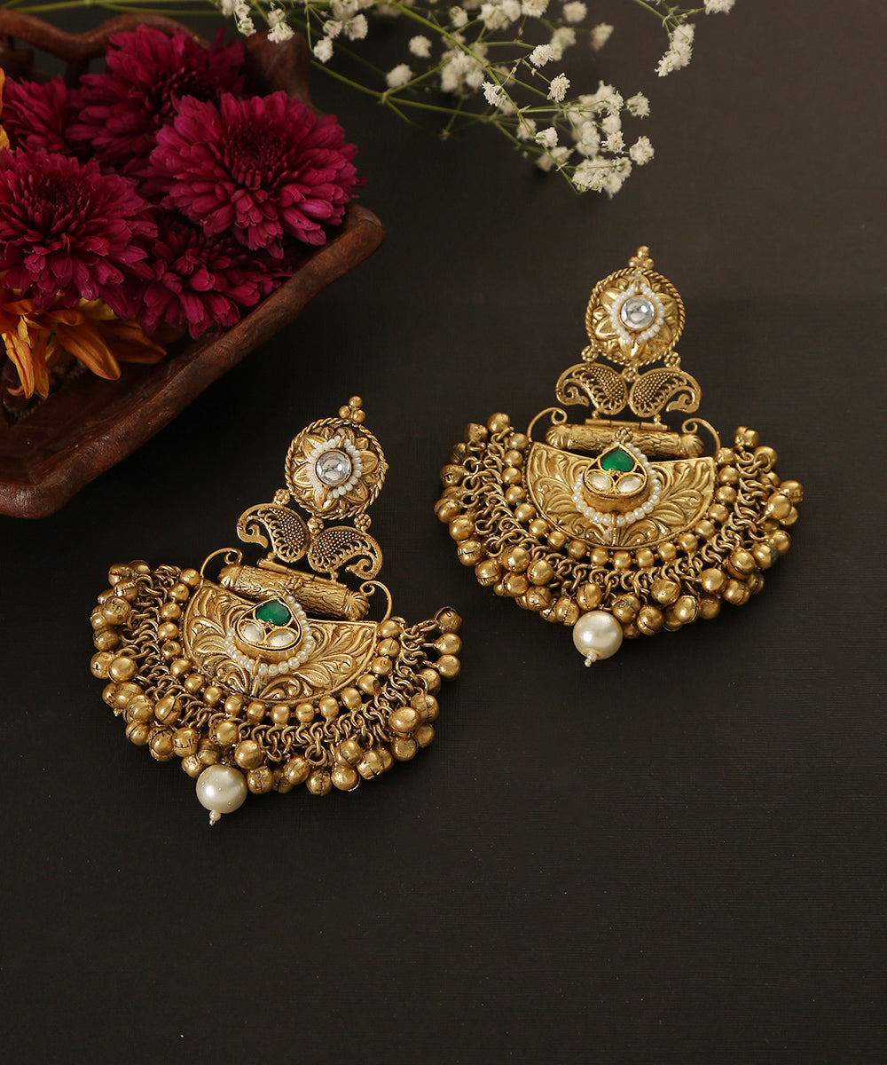 Dheemayi_Handcrafted_Earrings_With_Pearls_And_Ghungroos_WeaverStory_01