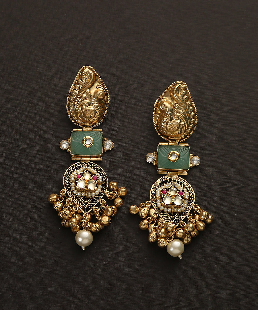 Iksha_Handcrafted_Earrings_With_Pearls,_Ghungroos_And_Stones_WeaverStory_02
