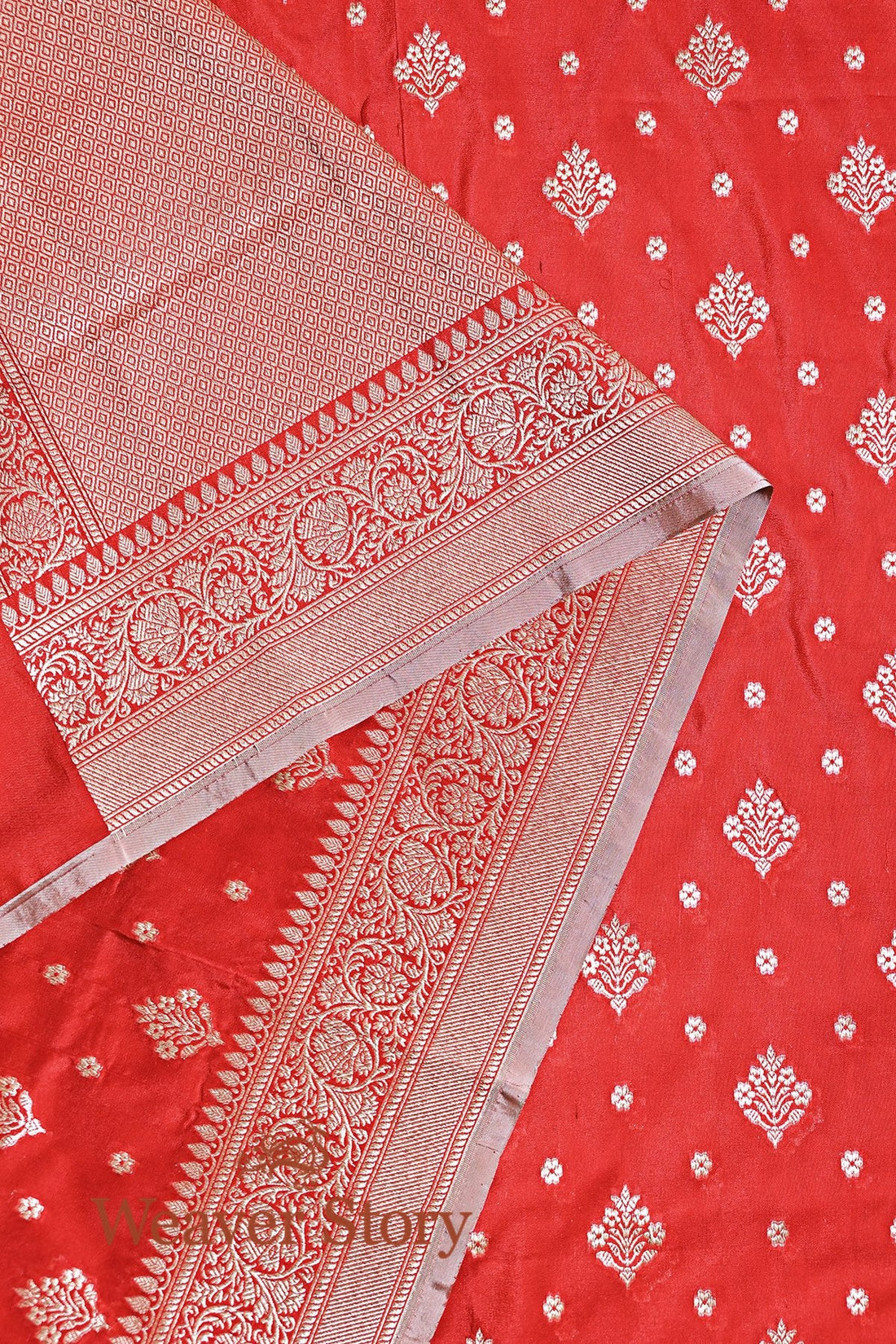 Red_Handloom_Katan_Silk_and_Georgette_Banarasi_Dupatta_with_Cutwork_WeaverStory_02