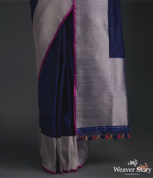 Blue_black_tanchoi_silver_diagonal_weave_WeaverStory_04