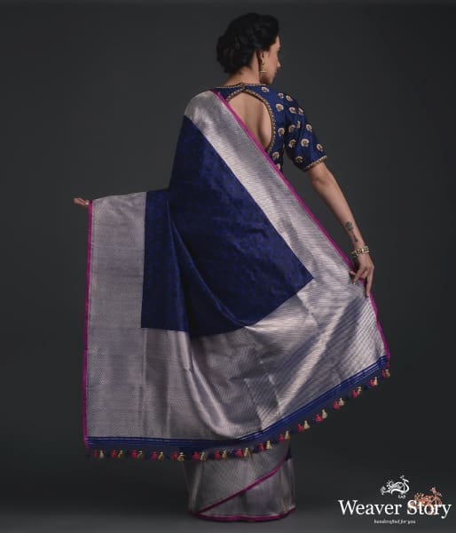 Blue_black_tanchoi_silver_diagonal_weave_WeaverStory_03