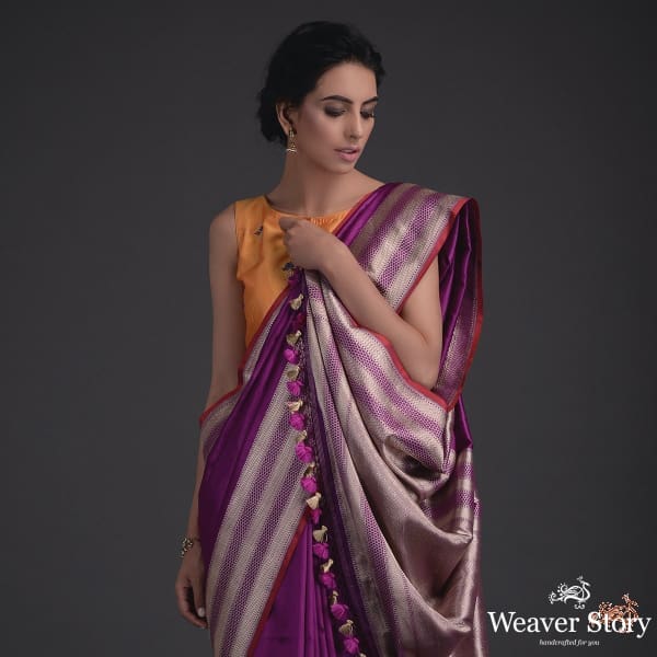 Handwoven_banarasi_tanchoi_saree_in_Purple_WeaverStory_01