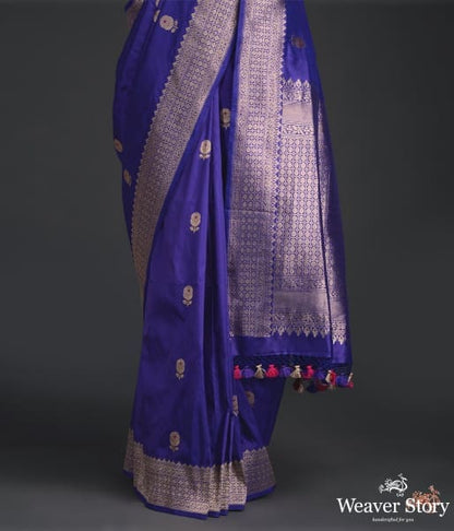 Handwoven_Purple_katan_silk_saree_with_meenakari_floral_motifs_WeaverStory_04
