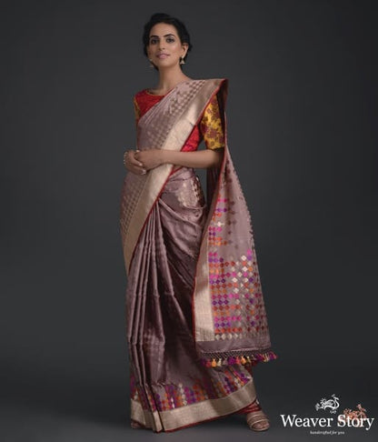 Handwoven_Banarasi_Tanchoi_saree_with_meenakari_in_light_brown_color_WeaverStory_02