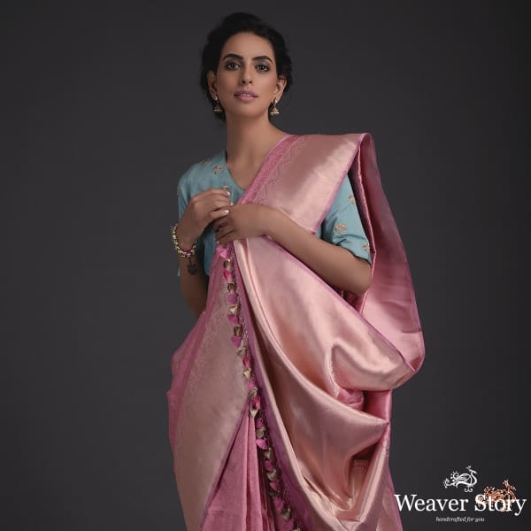 Mauve_Tanchoi_with_kadhwa_border_WeaverStory_01