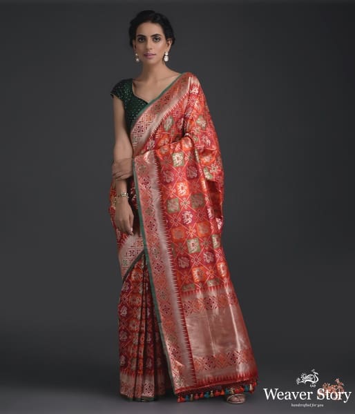 Handwoven_Banarasi_Patola_Saree_in_rangkaat._WeaverStory_02