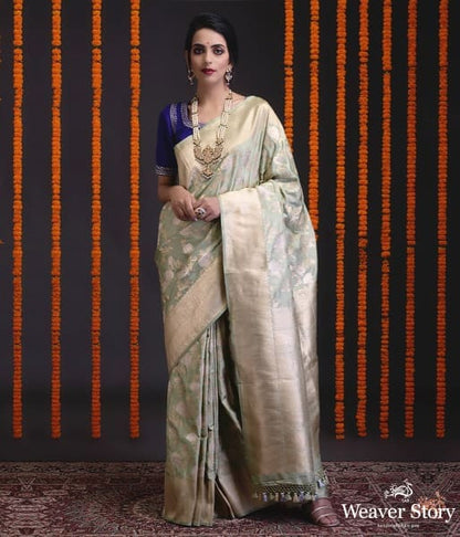 Moss_green_kadhwa_banarasi_jangla_WeaverStory_02