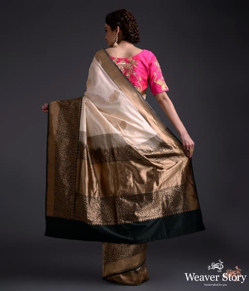 Offwhite_and_black_ektara_saree_with_paisley_motifs_WeaverStory_04