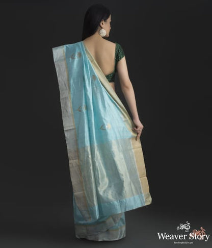 Blue_chanderi_silk_saree_with_gold_silver_floral_motifs_WeaverStory_03