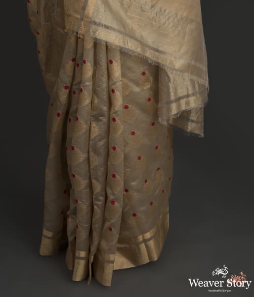 Golden_beige_silk_chanderi_saree_with_meenakari_WeaverStory_04
