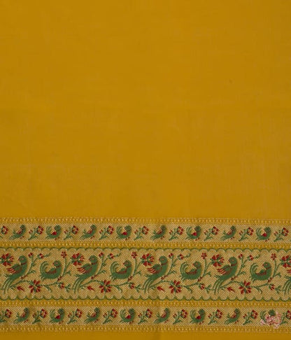 Yellow_Banarasi_Georgette_Saree_with_paithani_Borders_and_bird_Motifs_WeaverStory_05