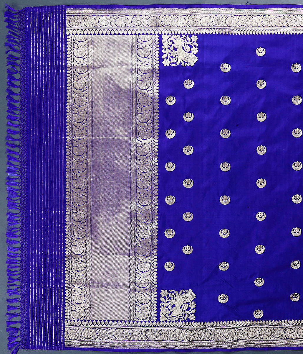 Handloom_blue_Banarasi_Katan_Silk_Dupatta_with_lion_motifs_on_the_pallu_WeaverStory_02