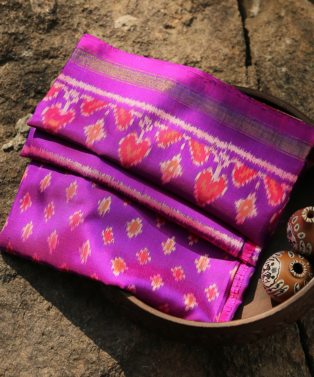 Handloom_Purple_Mulberry_Silk_Ikat_Dupatta_with_Geometric_Patterns_WeaverStory_01