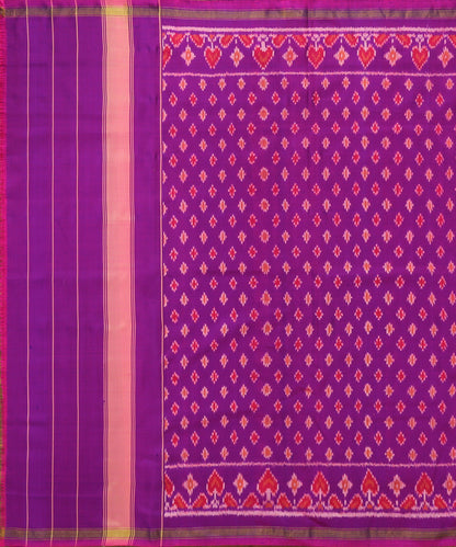 Handloom_Purple_Mulberry_Silk_Ikat_Dupatta_with_Geometric_Patterns_WeaverStory_02