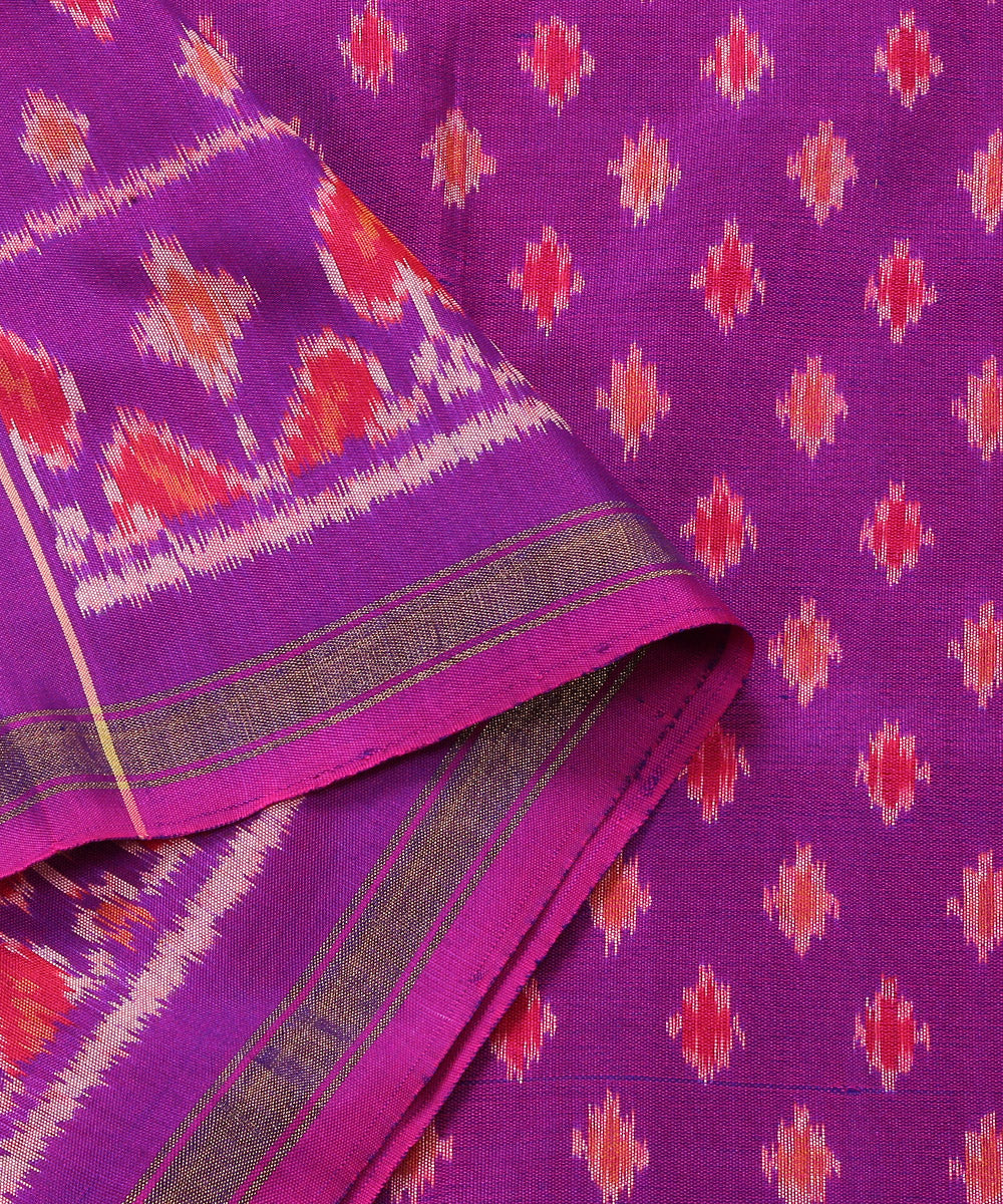 Handloom_Purple_Mulberry_Silk_Ikat_Dupatta_with_Geometric_Patterns_WeaverStory_04