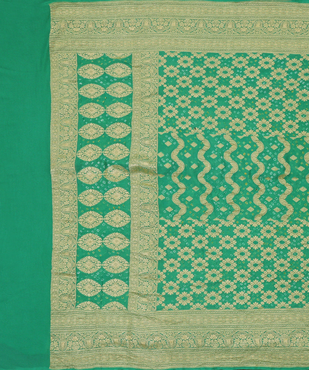 Green_Handloom_Bandhej_Georgette_Banarasi_Dupatta_WeaverStory_02