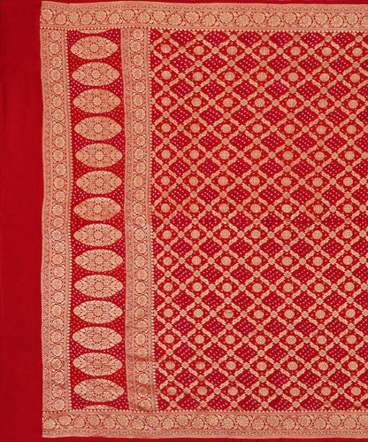 Handloom_Red_Georgette_Banarasi_Bandhej_Dupatta_WeaverStory_02