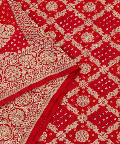 Handloom_Red_Georgette_Banarasi_Bandhej_Dupatta_WeaverStory_04