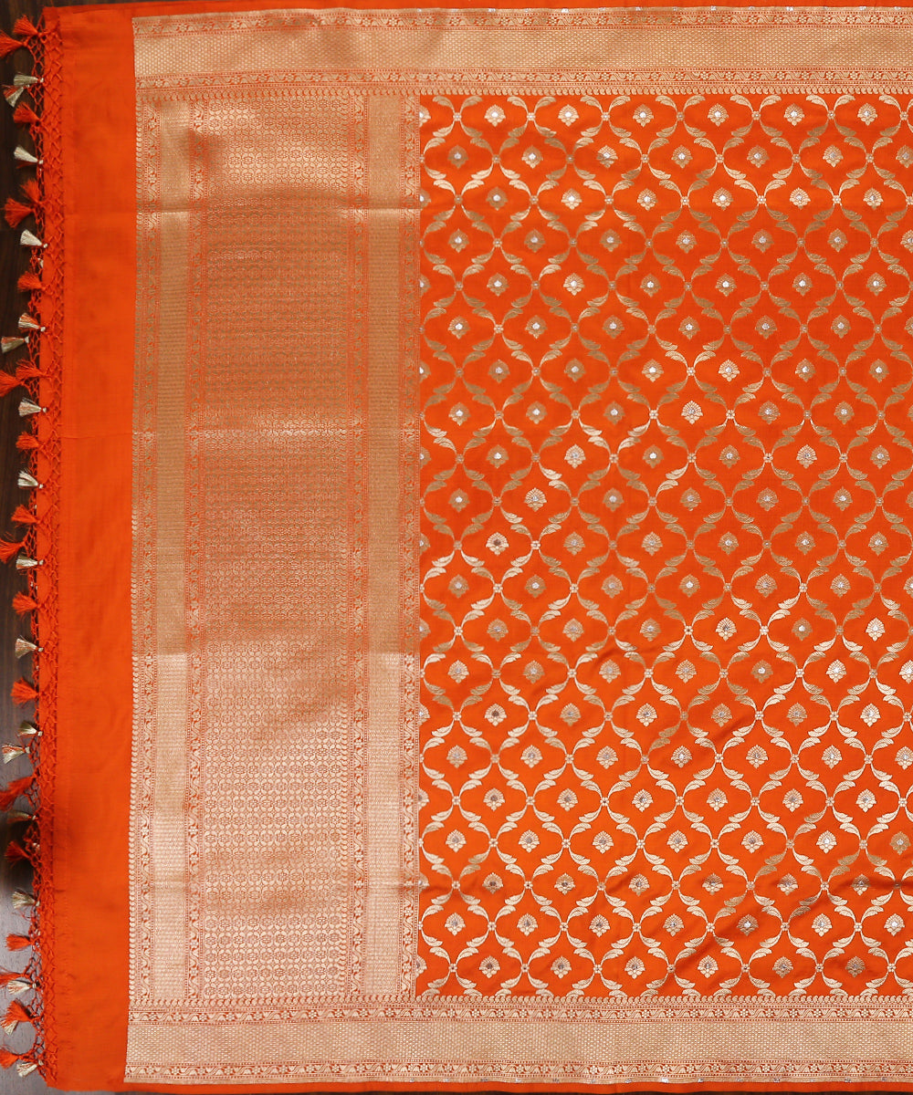 Handloom_Orange_Pure_Katan_Silk_Banarasi_Cutwork_Dupatta_With_Silver_Meenakari_WeaverStory_02