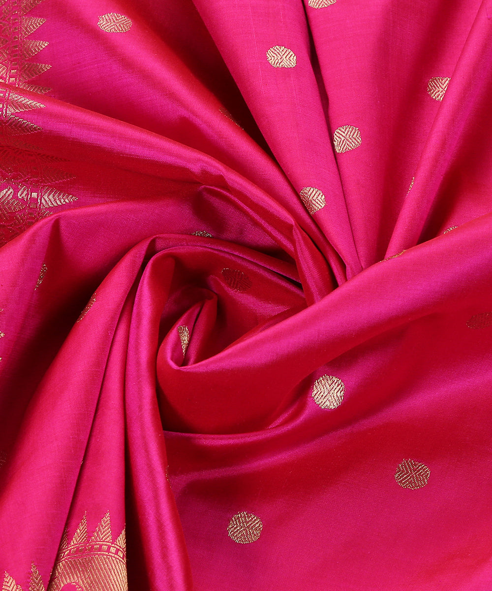 Pink_Handloom_Kadhwa_Booti_Pure_Katan_Silk_Banarasi_Dupatta_With_Paithani_Border_WeaverStory_05