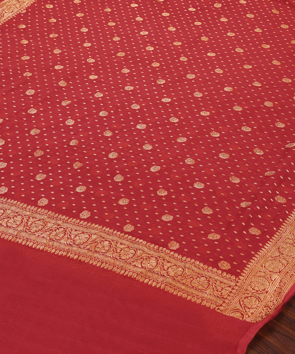 Handloom_Maroon_Pure_Georgette_Banarasi_Dupatta_With_Cutwork_Booti_WeaverStory_03