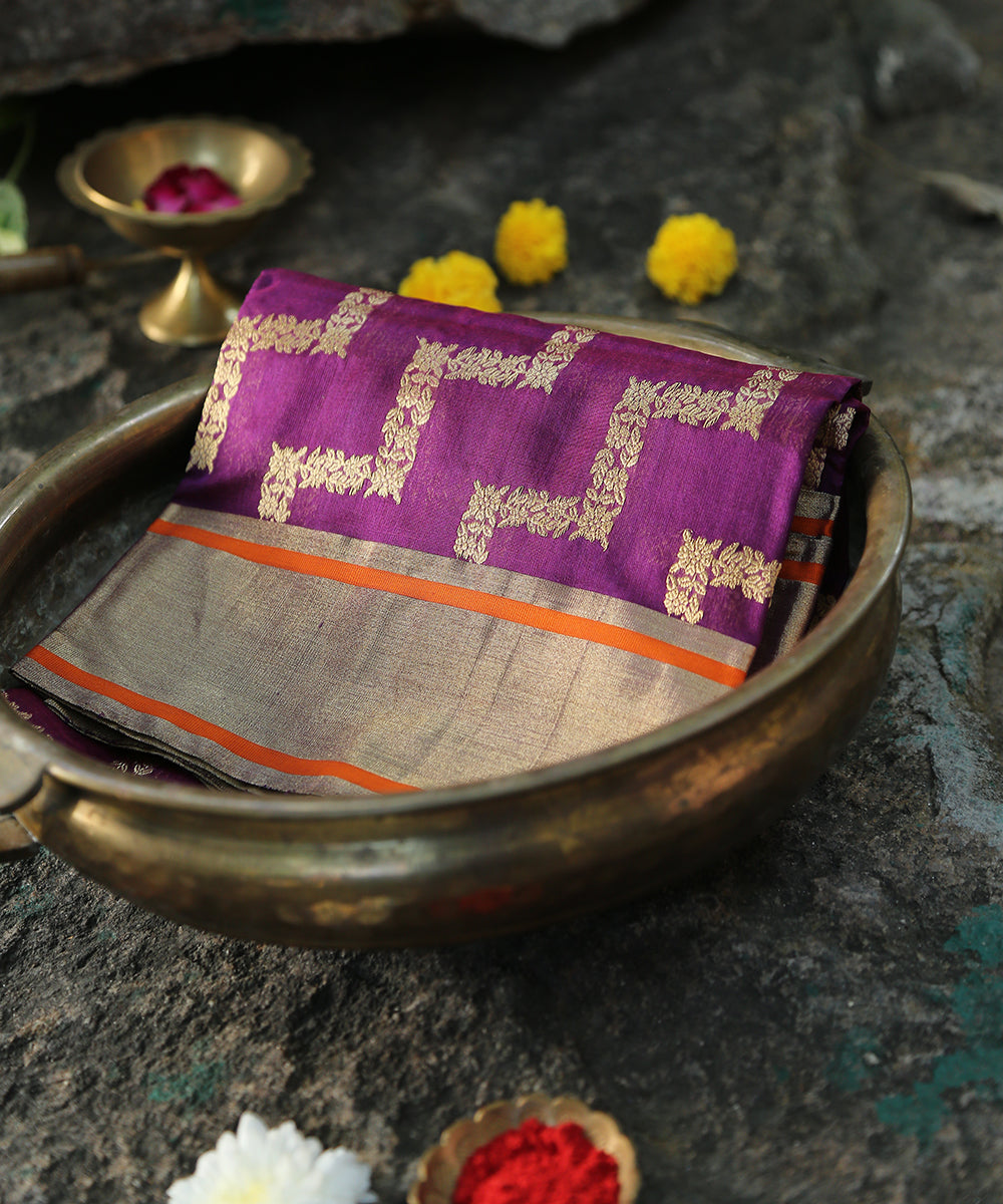Dark_Purple_Tone_Handloom_Pure_Chanderi_Silk_Dupatta_With_All_Over_Zari_Jaal_WeaverStory_01