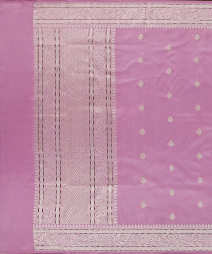 Lavender_Handloom_Pure_Katan_Silk_Banarasi_Dupatta_With_Silver_Zari_Booti_WeaverStory_02