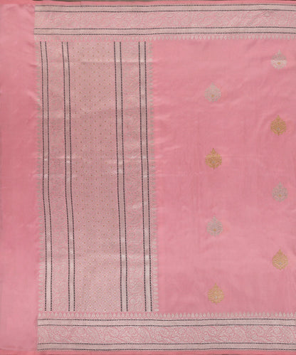 Pink_Handloom_Pure_Katan_Silk_Banarasi_Dupatta_With_Kadhwa_Booti_WeaverStory_02