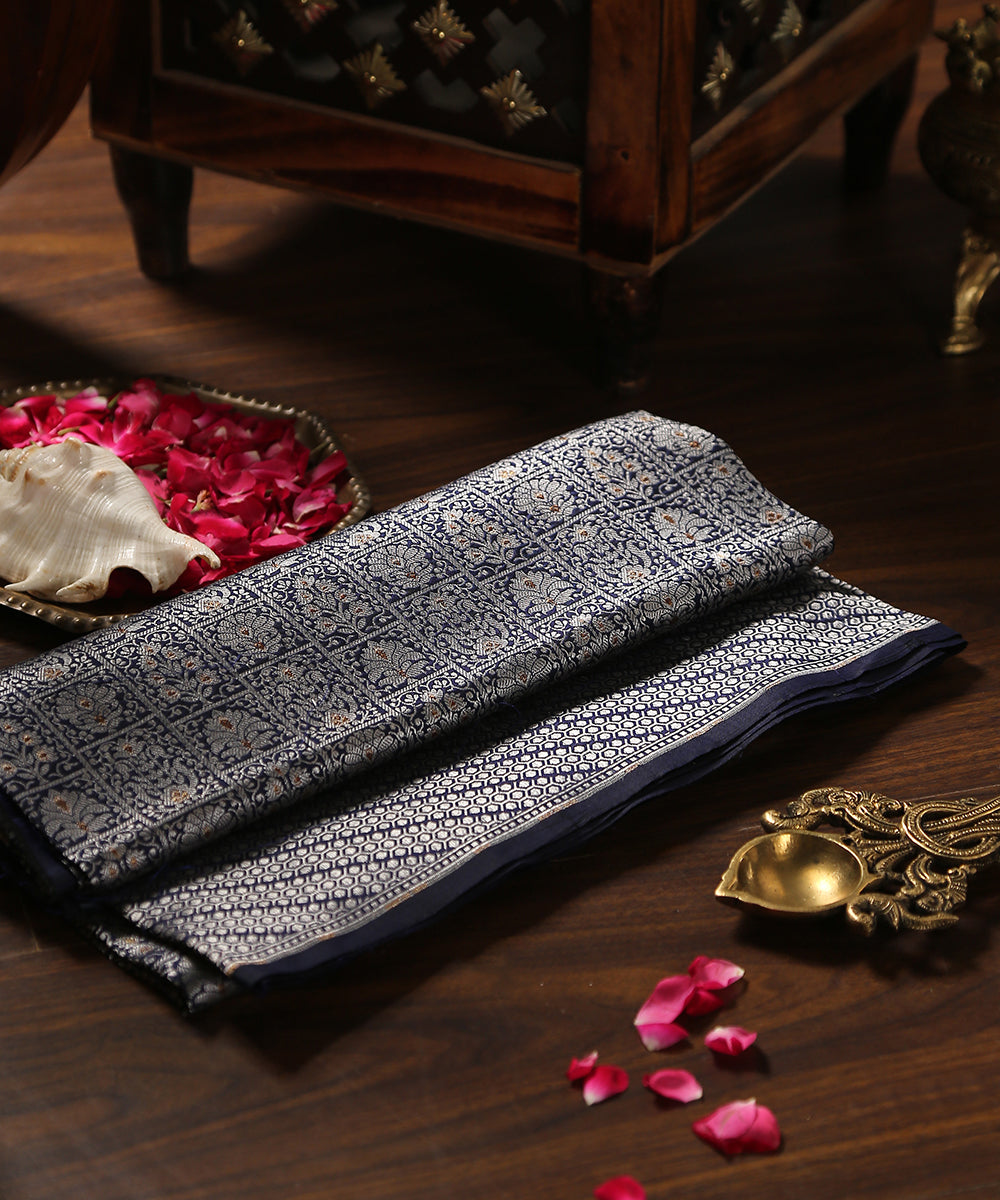 Dark_Blue_Handloom_Pure_Katan_Silk_Banarasi_Brocade_Dupatta_With_Meenakari_WeaverStory_01