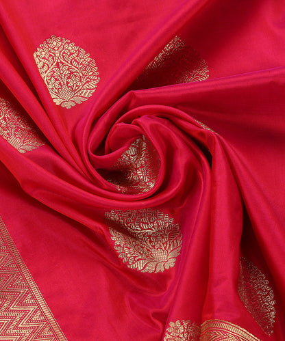 Hot_Pink_Handloom_Pure_Katan_Silk_Banarasi_Dupatta_With_Kadhwa_Booti_WeaverStory_05