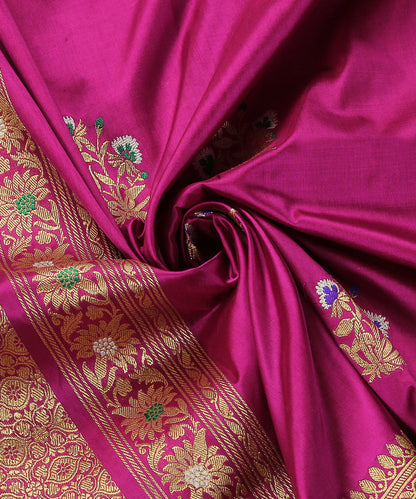 Purple_Handloom_Pure_Katan_Silk_Banarasi_Dupatta_With_Intricate_Floral_Border_WeaverStory_05