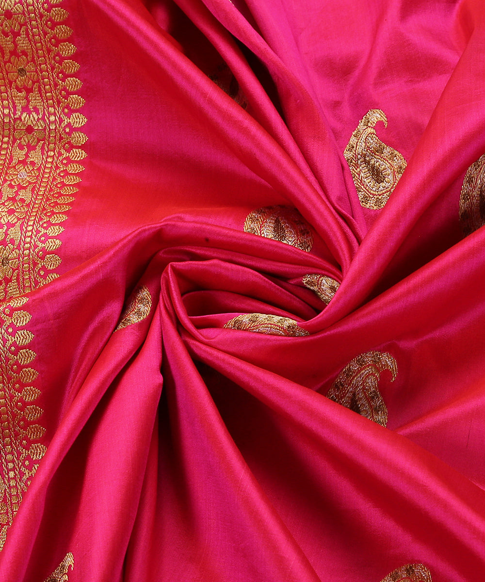 Pink_Dual_Handloom_Pure_Katan_Silk_Banarasi_Dupatta_With_Kadhwa_Paisley_Booti_WeaverStory_05