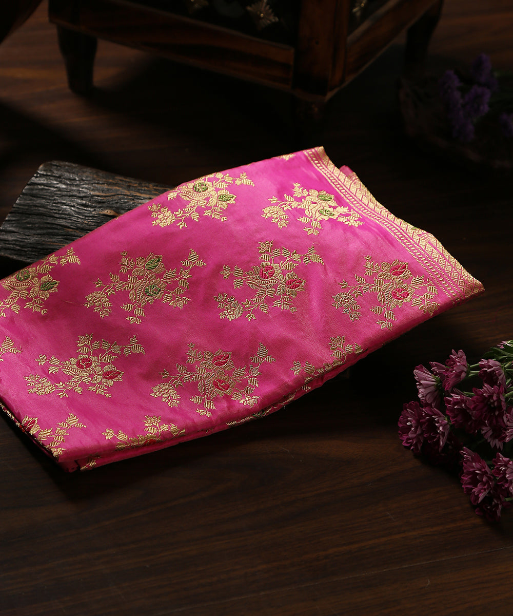 Rose_Pink_Handloom_Pure_Katan_Silk_Banarasi_Jangla_Dupatta_WeaverStory_01