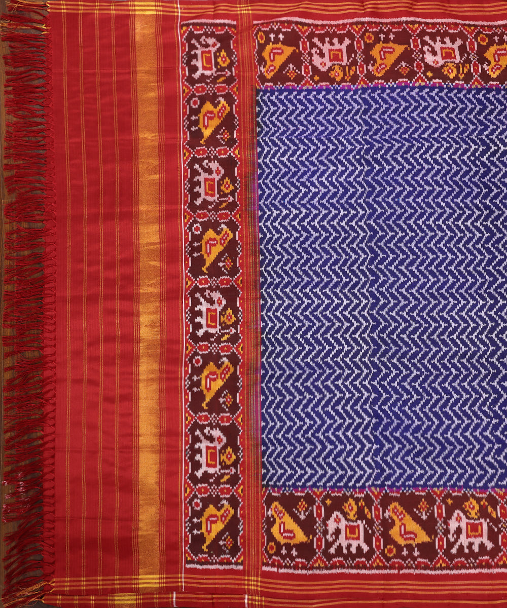 Purple_Handloom_Pure_Mulberry_Silk_Ikat_Patola_Dupatta_With_Chevron_Weave_WeaverStory_02