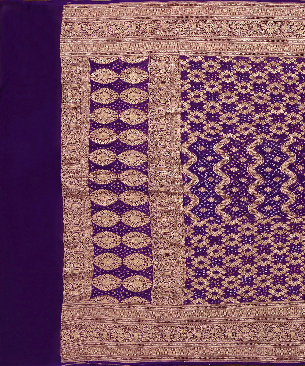 Purple_Handloom_Pure_Georgette_Banarasi_Bandhej_Dupatta_WeaverStory_02