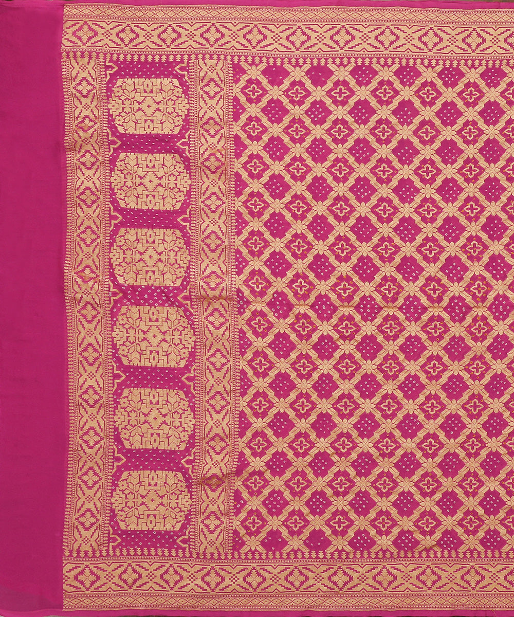 Onion_Pink_Handloom_Pure_Georegette_Banarasi_Bandhej_Dupatta_WeaverStory_02