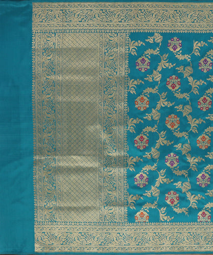 Handloom_Turquoise_Blue_Pure_Katan_Silk_Banarasi_Dupatta_With_Meenakari_WeaverStory_02