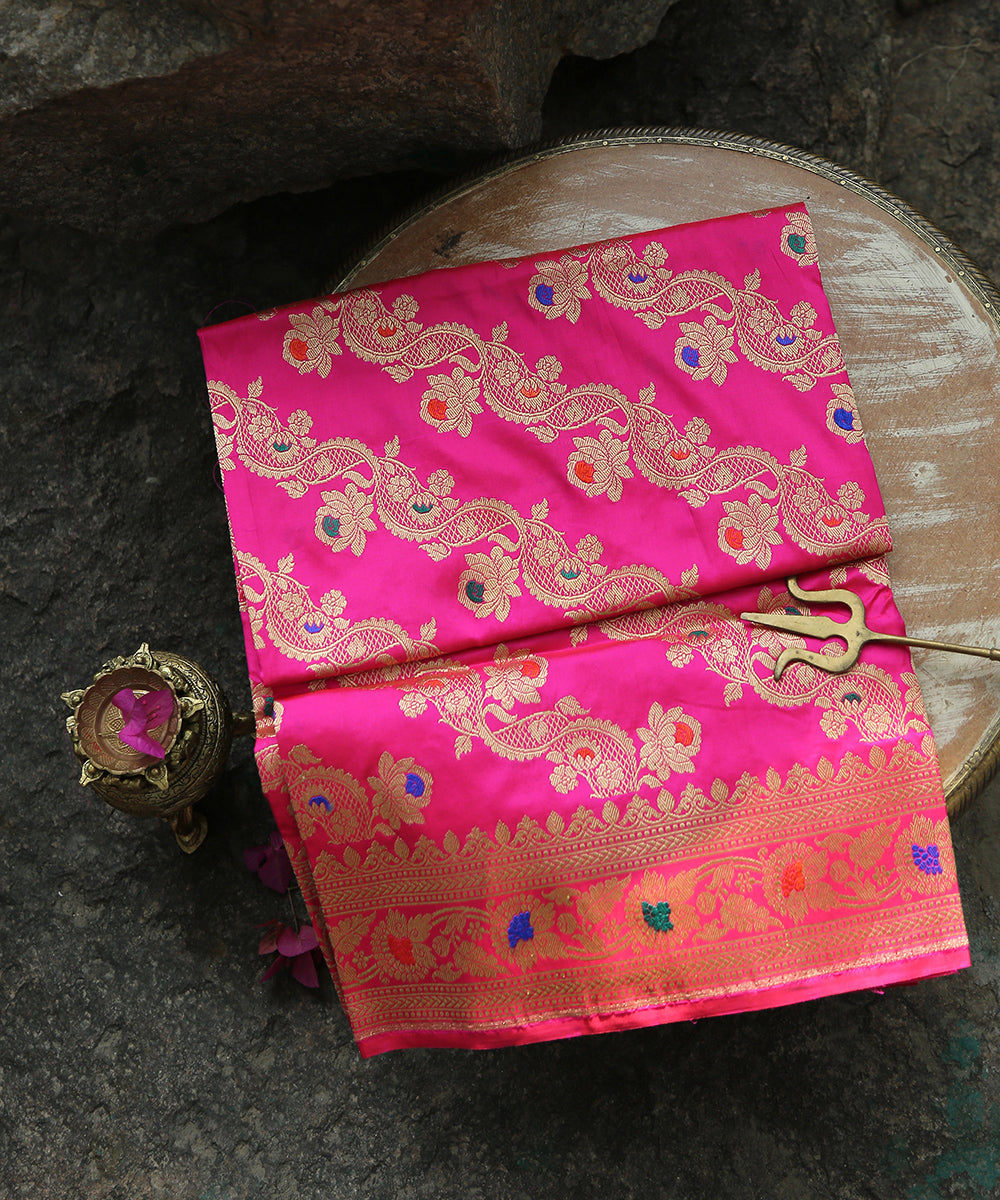 Rose_Pink_Handloom_Pure_Katan_Silk_Banarasi_Dupatta_With_Zari_Meenakari_WeaverStory_01